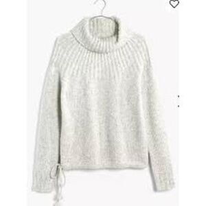 Madewell Turtleneck Knit-rib Long Sleeve Drawstring Hem Mohair Sweater Size XS